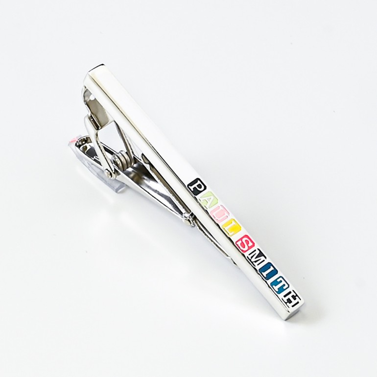 ポールスミス Paul Smith ネクタイピン 2021AW メンズ スタンプ ロゴ タイバー タイクリップ シルバー TPIN GSTAMP 92 名入れ可有料