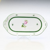 Herend ヘレンド アポニーグリーン サービストレー プレート 持ち手付き アポニー・グリーン] ハンドル付きリーフトレイ