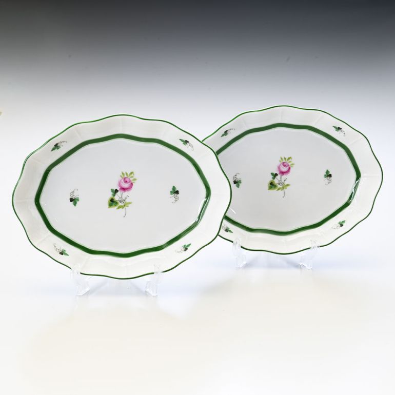 ヘレンド ファンシーディッシュ ペア 2個セット ウィーンのバラ プレート 洋食器 19.5cm 213000 VRH【00213000-VRH】【スペシャルラッピング660円(別売り)】