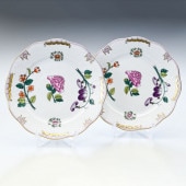 ヘレンド ファンシーディッシュ ペア 2個セット アポニーグリーン