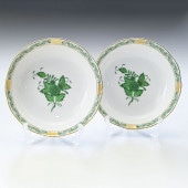 ヘレンド　プレート バロックホワイト] デザートプレート ペア