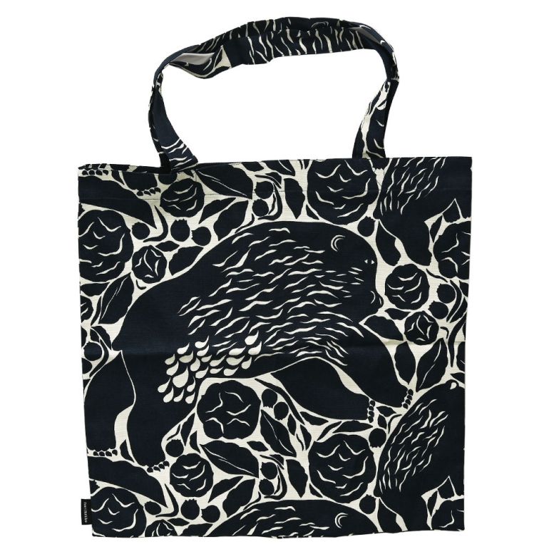 マリメッコ marimekko バッグ トートバッグ Pieni Karhuemo カルフエモ ダークブルー ライトベージュ 071181 650 名入れ 刺しゅう可有料 北欧雑貨 北欧デザイン