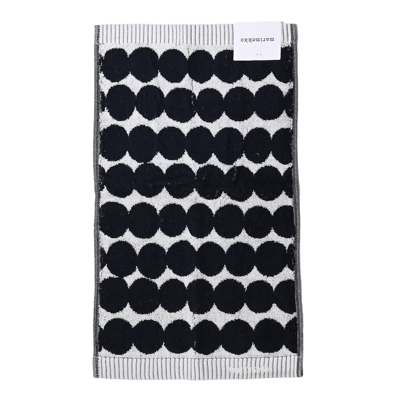 マリメッコ marimekko ゲストタオル 50×30cm フェイスタオル Rasymatto ラシィマット ブラック×ライトグレー 068761(73019 073019) 190 名入れ 北欧雑貨 北欧デザイン  ネコポス限定 送料無料<br>【スペシャルラッピング660円(別売り)】