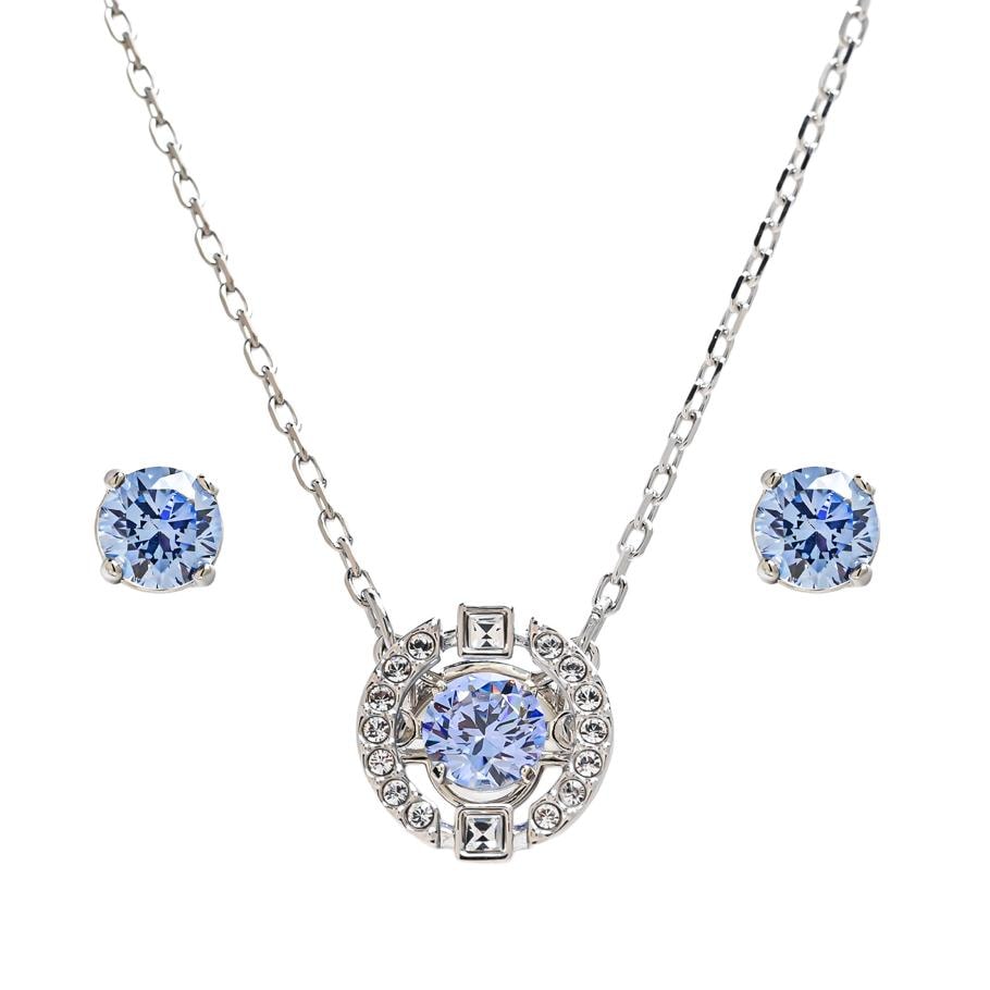 スワロフスキー SWAROVSKI ネックレス ピアス セット レディース SPARKLING DANCE スパークリング ダンス シルバー ブルー 5480485【スペシャルラッピング660円(別売り)】