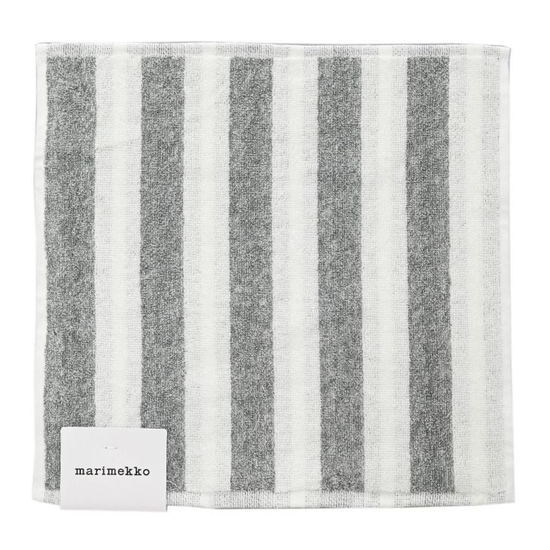 マリメッコ marimekko ハンドタオル 30×30cm ミニタオル ハンカチ カクシ ライタ ホワイト×グレー 071228 191 名入れ 刺しゅう可有料 北欧雑貨 北欧デザイン  ネコポス限定 送料無料<br>【スペシャルラッピング660円(別売り)】
