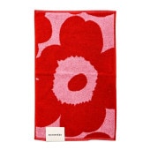 マリメッコ marimekko タオル ゲストタオル フェイスタオル 30cm×50cm UNIKKO ウニッコ レッド×ピンク 063631 331 (073657 331) 名入れ 北欧雑貨 北欧
