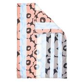 マリメッコ marimekko デュベカバー Unikko ウニッコ 掛け布団カバー シングル 150×210cm ブルー×オフホワイト×ピーチ 071532 125 北欧雑貨 北欧デザイン【スペシャ