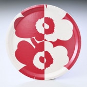 マリメッコ marimekko トレイ お盆 丸盆 31cm Pieni Unikko ウニッコ オフホワイト×レッド 071077 833 北欧食器 洋食器|キッチンアイテム|Marimekko