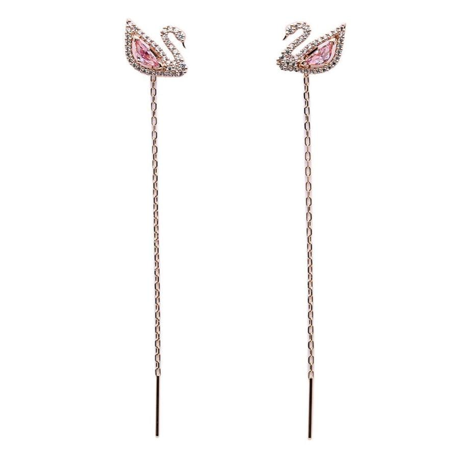 スワロフスキー SWAROVSKI ピアス レディース ダズリング スワン DAZZLING SWAN ローズゴールド ピンク 5469990【スペシャルラッピング660円(別売り)】