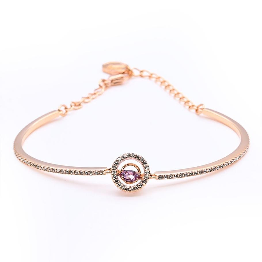 スワロフスキー SWAROVSKI ブレスレット レディース スパークリング ダンス Sparkling Dance Oval ラウンドカット ローズゴールド パープル バングル 5620554【スペシャルラッピング660円(別売り)】