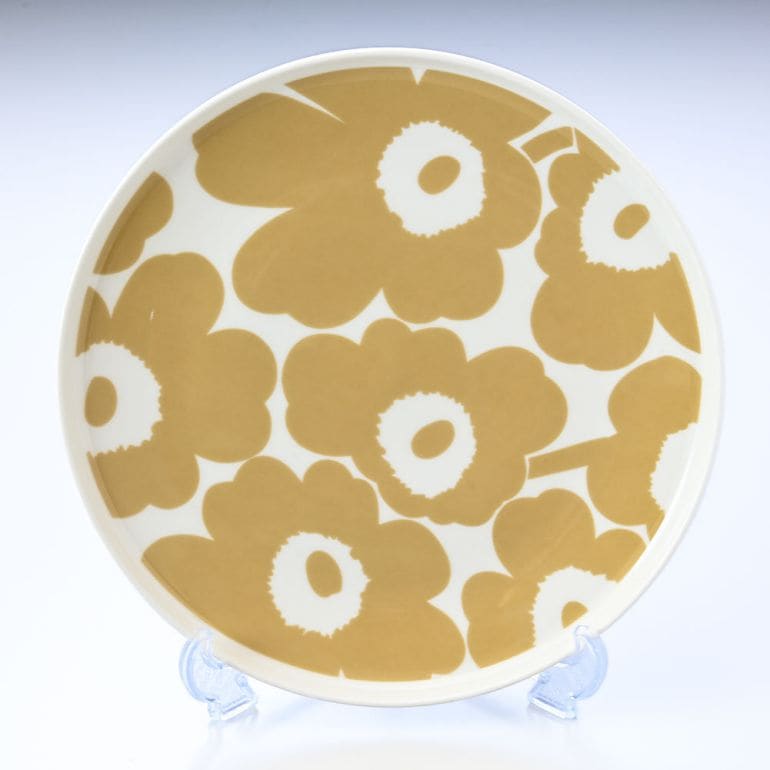 【名入れ可有料】マリメッコ marimekko プレート 25cm Unikko ウニッコ ホワイト×ベージュ 食器 皿 067956 180 北欧食器 洋食器【スペシャルラッピング660円(別売り)】