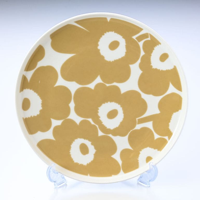 マリメッコ marimekko プレート 25cm Unikko ウニッコ ホワイト×ベージュ 食器 皿 067956 180 名入れ可有料 北欧食器 洋食器【スペシャルラッピングB対応(別売り)】