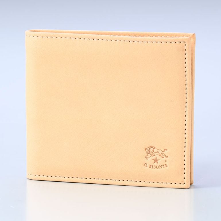 イルビゾンテ IL BISONTE 財布 二つ折り財布 メンズ レディース バケッタレザー ナチュラル ヌメ C0437P 120【スペシャルラッピング660円(別売り)】
