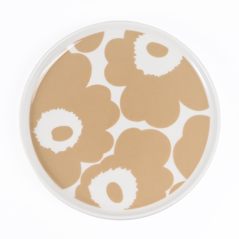 【名入れ可有料】マリメッコ marimekko プレート 13.5cm Unikko ウニッコ ホワイト×ベージュ 食器 皿 070398 180 北欧食器 洋食器【スペシャルラッピング660円(別売り)】