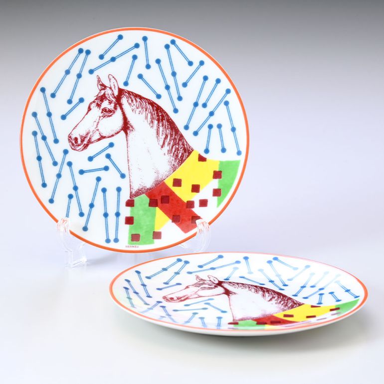 エルメス HERMES ブレッド&バタープレート ペア 14cm イポモビル HIPPOMOBILE 048312P2 小皿 洋食器  【スペシャルラッピング660円(別売り)】