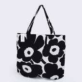 マリメッコ marimekko バッグ トートバッグ レディース A4サイズ ファブリック Pieni Unikko ピエニ ウニッコ ブラック×ホワイト 067572 190 名入れ 刺しゅう可有料 北欧雑貨 北欧デザイン