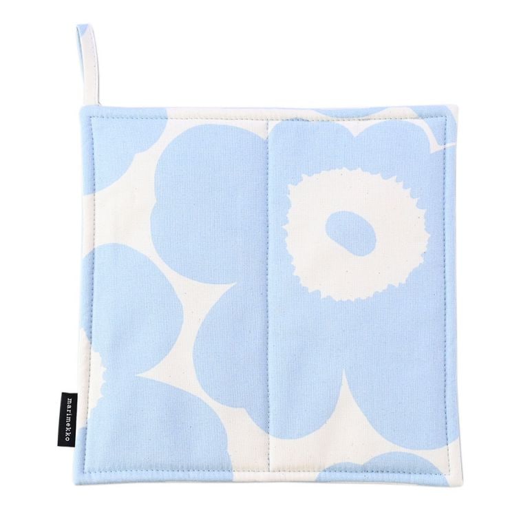 マリメッコ marimekko ポットホルダー 鍋敷き Pieni UNIKKO ウニッコ コットン×インディゴ 071448 801  刺しゅう可有料 北欧雑貨 北欧デザイン クロネコゆうパケット限定 送料無料