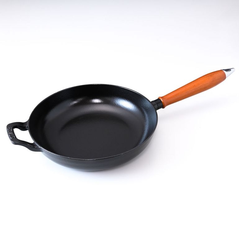 ストウブ staub フライパン 24cm ブラック×ブラウン 鋳物 ホーロー 調理器具 12302423 (40508-297-0) 洋食器 【スペシャルラッピング1100円(別売り)】