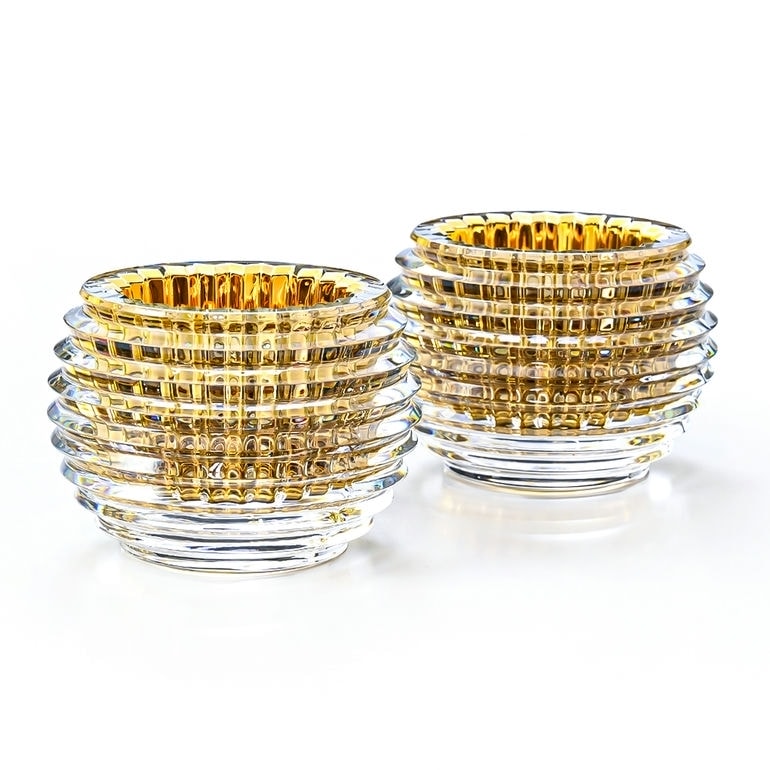 バカラ 名入れ対応 Baccarat キャンドルホルダー EYE アイ ペア ゴールド キャンドル付 2811841 【熨斗対応】 インテリア オブジェ 置物 洋食器 <br>【スペシャルラッピング660円(別売り)】