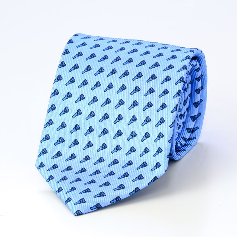ダンヒル dunhill ネクタイ メンズ ブルー 大剣幅8cm シルク100% ロック 22FPTP1X9441 MADE IN ITALY 刺しゅう名入れ対応<br>【スペシャルラッピング660円(別売り)】
