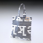 マリメッコ marimekko トートバッグ レディース Pieni Ahkera Tasa Logo ダークブルー×オフホワイト 091176 150 北欧雑貨 北欧デザイン クロネコゆうパケット限