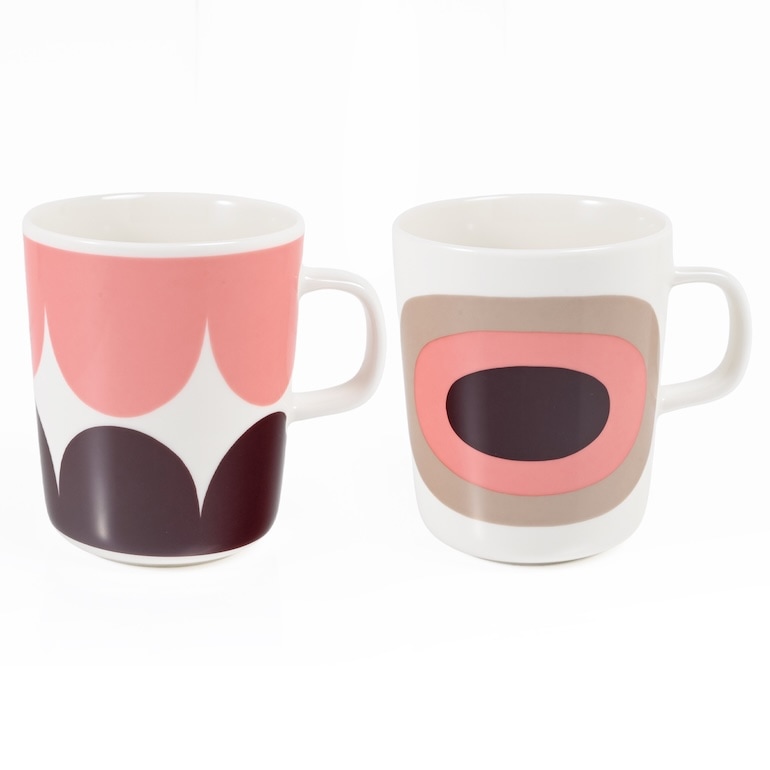 【名入れ可有料】マリメッコ marimekko マグカップ コップ 250ml ペア 2個セット Harka＆Melooni ダークワイン×パウダー 071828 133 北欧食器 洋食器【スペシャルラッピング660円(別売り)】