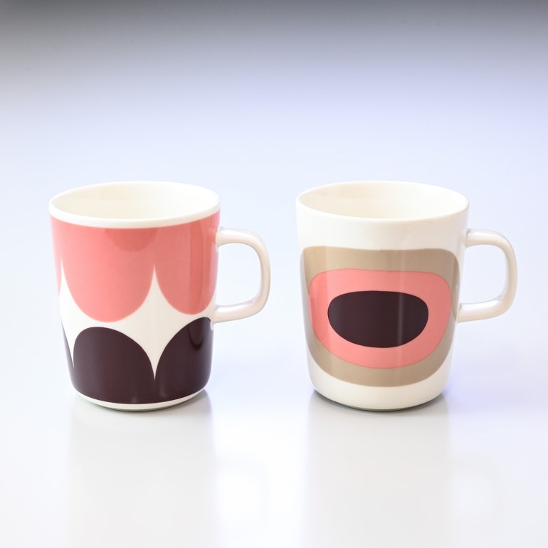 マリメッコ marimekko マグカップ コップ 250ml ペア 2個セット Harka＆Melooni ダークワイン×パウダー 071828 133 名入れ可有料 北欧食器 洋食器【スペシャルラッピングB対応(別売り)】