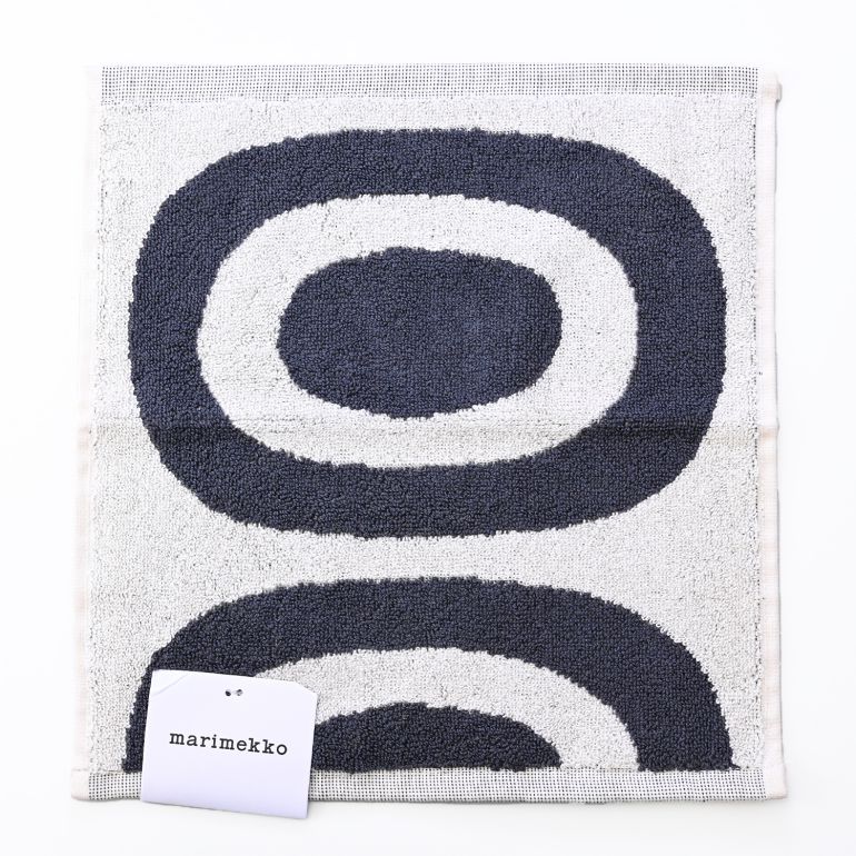 マリメッコ marimekko ハンドタオル 30×30cm ミニタオル ハンカチ Melooni メローニ コットン×ダークグレー 071788 910 名入れ 刺しゅう可有料 北欧雑貨 北欧デザイン 【スペシャルラッピング660円(別売り)】