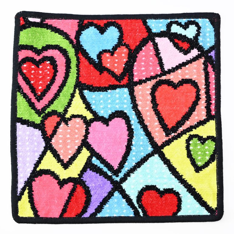 フェイラー FEILER ハンカチ ハンドタオル 25cm レディース ハートビート ブラック 刺しゅう名入れ可有料 名入れギフト ネコポス限定 送料無料<br>【スペシャルラッピング660円(別売り)】