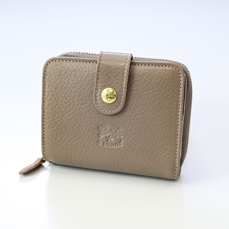 イルビゾンテ IL BISONTE 財布 二つ折り財布 メンズ レディース ラウンドファスナー バケッタレザー トルトラ SMW067PV0005GY107B(C0960P 618)【スペシャルラッピング660円(別売り)】