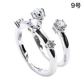 Swarovski ⭐︎ シルバー色 重ねリング クリスタル装飾 四葉 クローバー スワロフスキークリスタル オーロラクリア