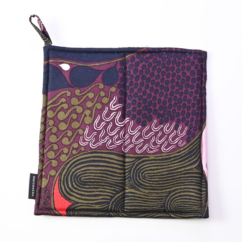 マリメッコ marimekko ポットホルダー 鍋敷き Pieni Rusakko ピエニ ルサッコ ブラウン×ピンク 71969 530 刺しゅう可有料 北欧雑貨 北欧デザイン クロネコゆうパケット限定 送料無料