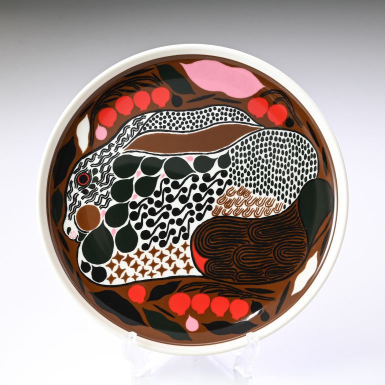【名入れ可有料】マリメッコ marimekko プレート 20cm Rusakko ルサッコ ブラウン×レッド 072029 186 北欧食器 洋食器【スペシャルラッピング660円(別売り)】