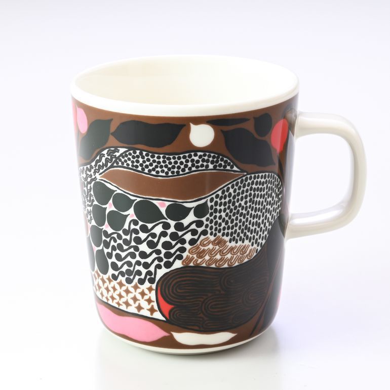 マリメッコ marimekko マグカップ コップ 250ml Rusakko ルサッコ ブラウン×レッド 072026 186  名入れ可有料 北欧食器 洋食器【スペシャルラッピングB対応(別売り)】