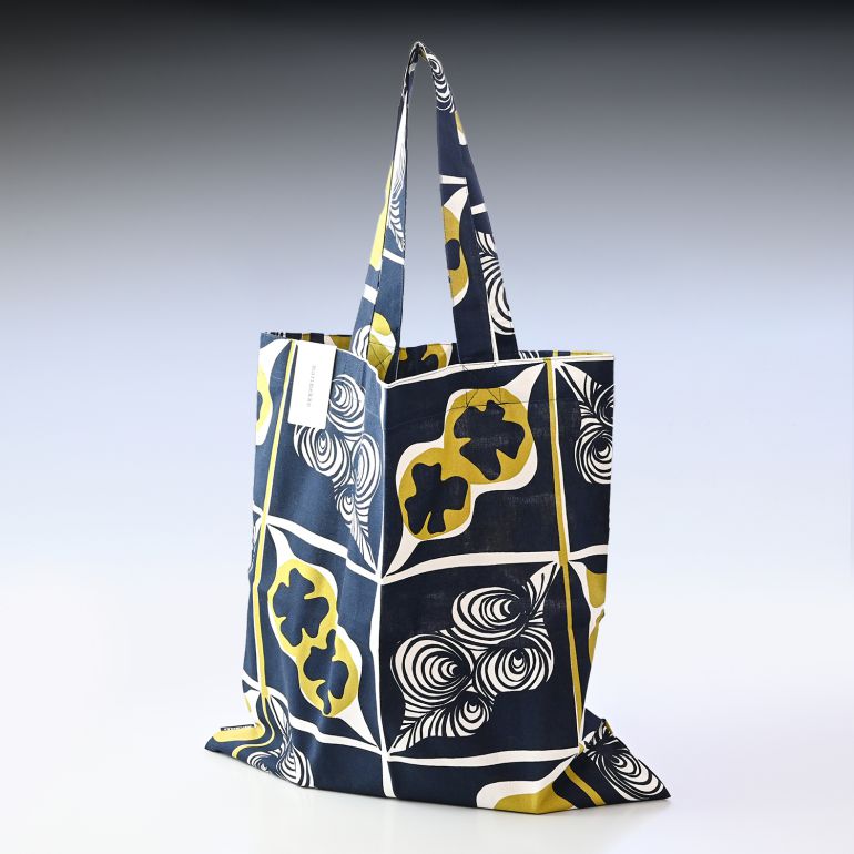 マリメッコ marimekko トートバッグ レディース A4サイズ ファブリック Pieni Rukinlapa ルキンラパ ダークブルー×オリーブ 071964 560 刺しゅう可有料 北欧雑貨 北欧デザイン【スペシャルラッピング660円(別売り)】