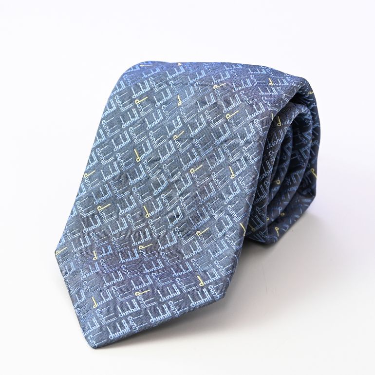 ダンヒル dunhill ネクタイ メンズ グレーブルー 大剣幅8cm シルク100% スキャタード D 23RPTW1B7426 MADE IN ITALY 刺しゅう名入れ対応<br>【スペシャルラッピング660円(別売り)】