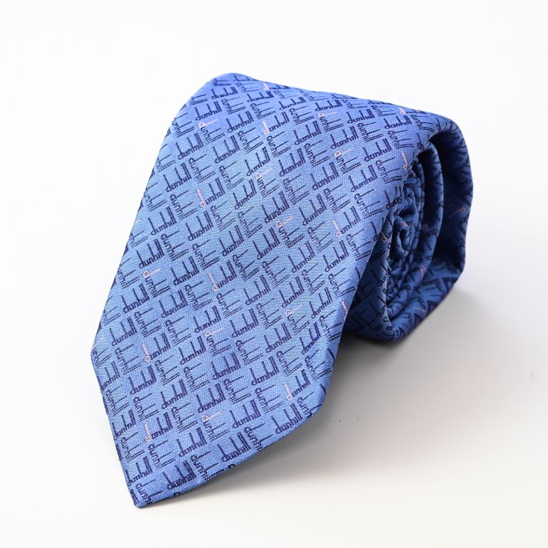 ダンヒル dunhill ネクタイ メンズ ブルー 大剣幅8cm シルク100% スキャタード D 23RPTW1B7472 MADE IN ITALY 刺しゅう名入れ対応<br>【スペシャルラッピング660円(別売り)】
