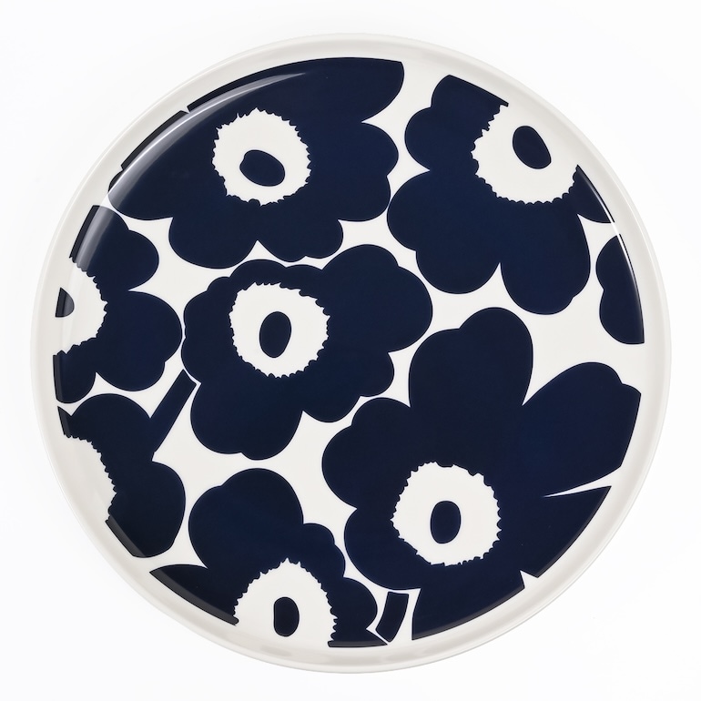 【名入れ可有料】マリメッコ marimekko プレート 24cm UNIKKO ウニッコ ダークブルー×ホワイト 食器 皿 072278 150 北欧食器 洋食器【スペシャルラッピング660円(別売り)】