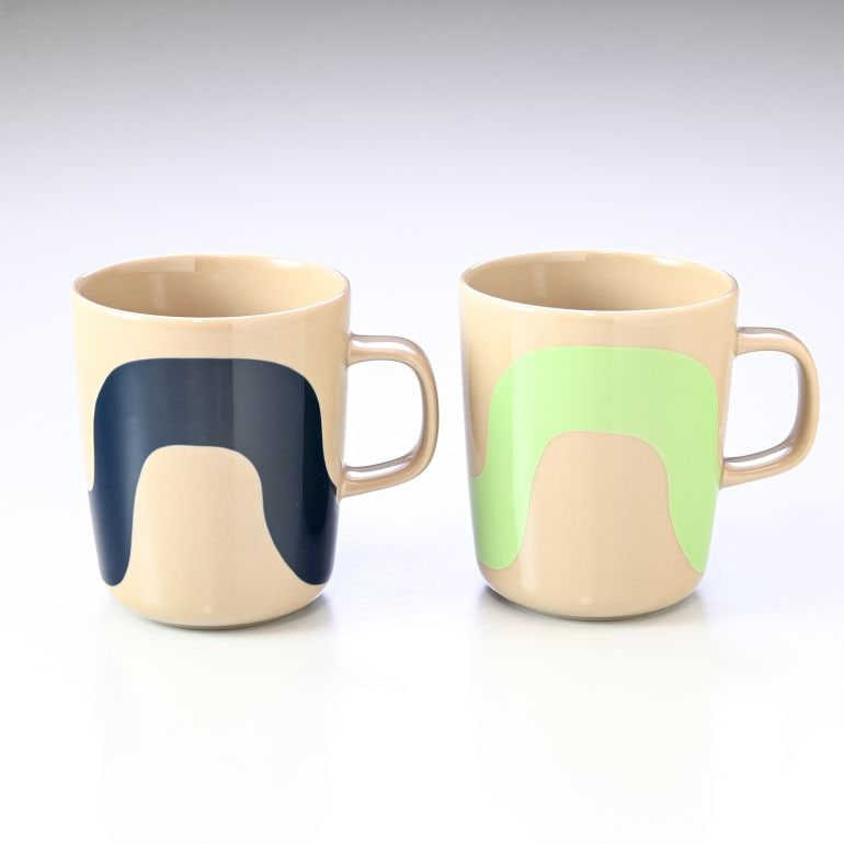 【名入れ可有料】マリメッコ marimekko マグカップ コップ 250ml ペア 2個セット Seireeni セイレーニ ダークブルー×ミント 072253 856 北欧食器 洋食器【スペシャルラッピング660円(別売り)】