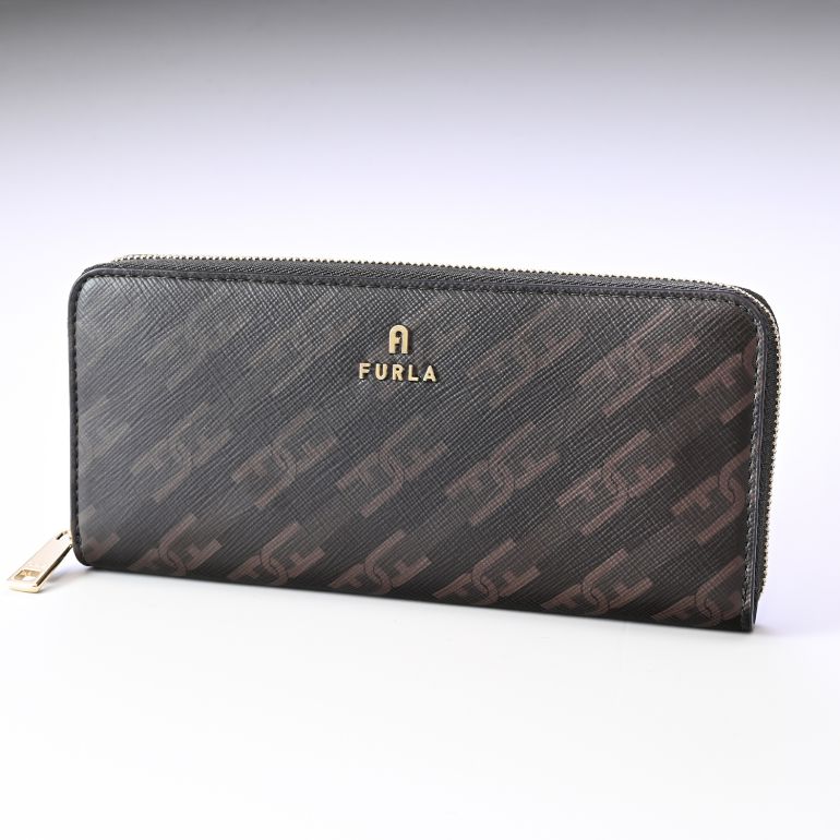 フルラ FURLA 長財布 レディース CAMELIA カメリア ラウンドファスナー ジップアラウンド トニ コーヒー WP00313 BX1365 0054S 箔押し 純正紙袋・リボン付属 【スペシャルラッピング660円(別売り)】