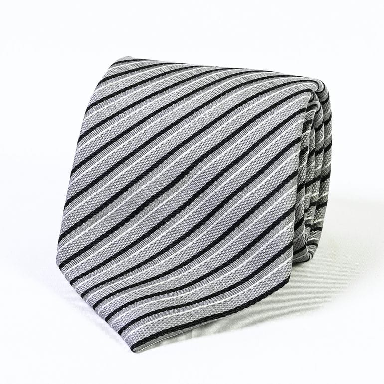 エンポリオ アルマーニ EMPORIO ARMANI ネクタイ メンズ グレー 大剣幅7.5cm シルク100% ストライプ 340275 3R640 00041 MADE IN ITALY 名入れ刺しゅう可有料【スペシャルラッピング660円(別売り)】