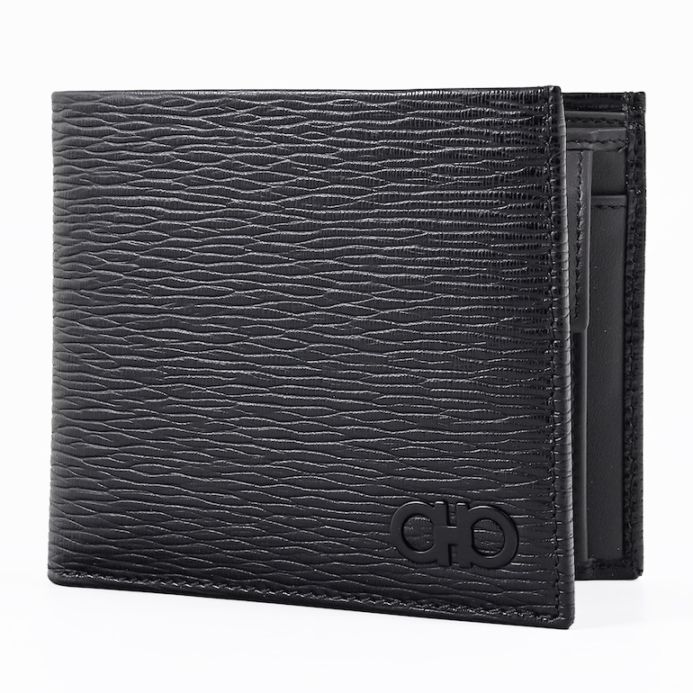 フェラガモ Salvatore Ferragamo サルヴァトーレフェラガモ 二つ折り財布 メンズ ブラック 733323 66A065 021 箔押し名入れ可有料 【スペシャルラッピング660円(別売り)】