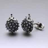 SWAROVSKI スワロフスキー カフスボタン シルバー ブラック スワロフスキー SWAROVSKI カフス メンズ カフリンクス カフスボタン