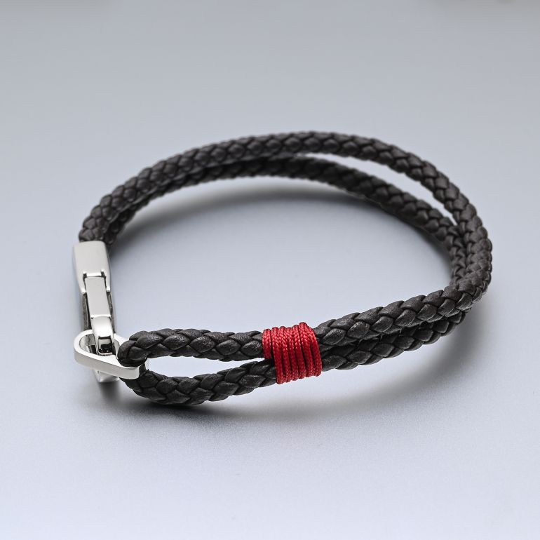 モンアート MONART ブレスレット Sサイズ メンズ レディース ウーブンレザー ブラウン BR/102 B S Made in Italy 名入れ可有料 正規代理店