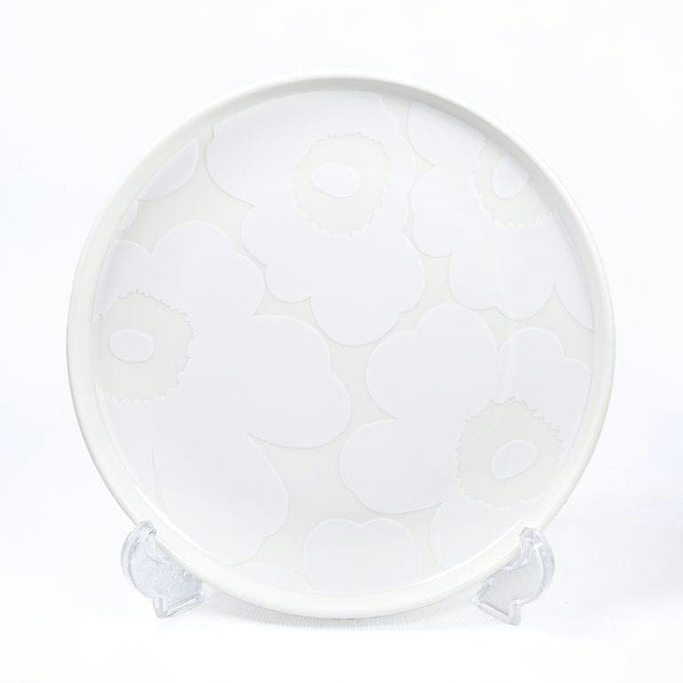【名入れ可有料】マリメッコ marimekko プレート 20cm Oiva Unikko ウニッコ ナチュラルホワイト×ホワイト 食器 皿 072590 100 北欧食器 洋食器【スペシャルラッピング660円(別売り)】