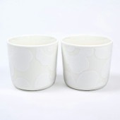 【名入れ可有料】マリメッコ marimekko ラテマグ ペア 2個セット Oiva Unikko ウニッコ コーヒーカップ スモール ナチュラルホワイト×ホワイト 072592 100 北欧食器 洋