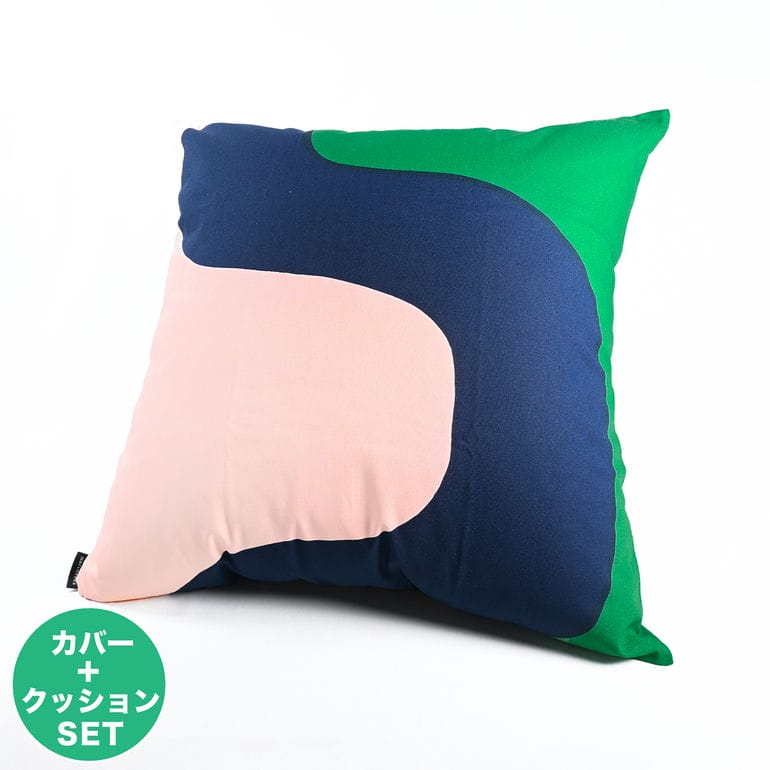 マリメッコ marimekko クッションカバー ヌードクッション セット 50×50cm Seireeni セイレーニ ダークブルー×グリーン×ピーチ 072558 625 北欧雑貨 北欧デザイン