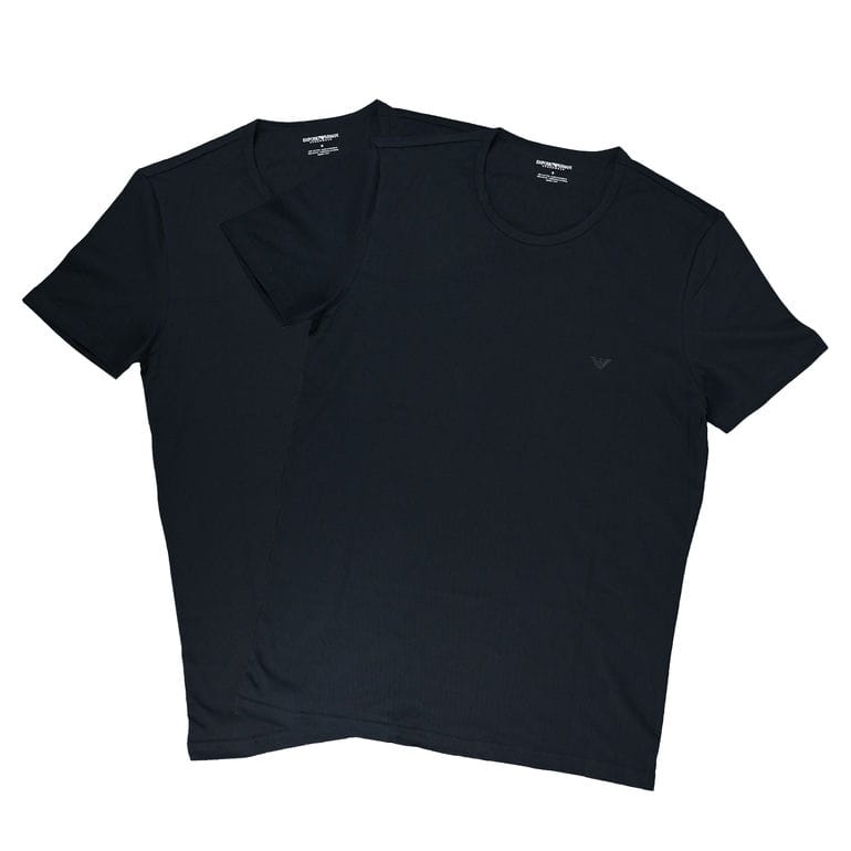 エンポリオ アルマーニ EMPORIO ARMANI Tシャツ カットソー メンズ アンダーウェア 半袖 ブラック 2枚セット 111647 CC722 07320