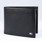 トミーヒルフィガー TOMMY HILFIGER 二つ折り財布 ETON CC FLAP AND COIN カード9枚収納可 メンズ ヨーロッパモデル 高品質 ブラック AM0AM00652 002 BLACK ウォレット 折財布 折りたたみ 名入れ可有料 【スペシャルラッピングB対応(別売り)】