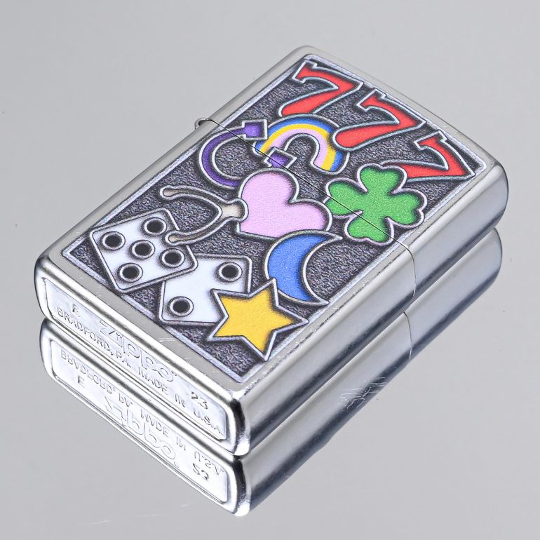 ZIPPO ジッポー ライター ジッポ ストリート クローム オールラック マルチカラー 48682 喫煙具 煙草 たばこ 名入れ可有料<br>ネコポス限定